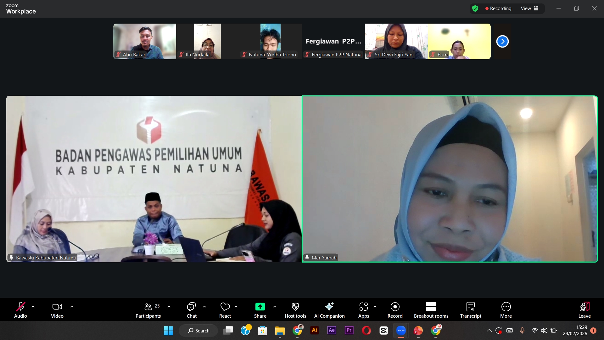 Kegiatan ngabuburit pengawasan Bawaslu Kabupaten Natuna dengan narasumber maryamah anggota Bawaslu Provinsi Kepulauan Riau pada (24/02/2026)