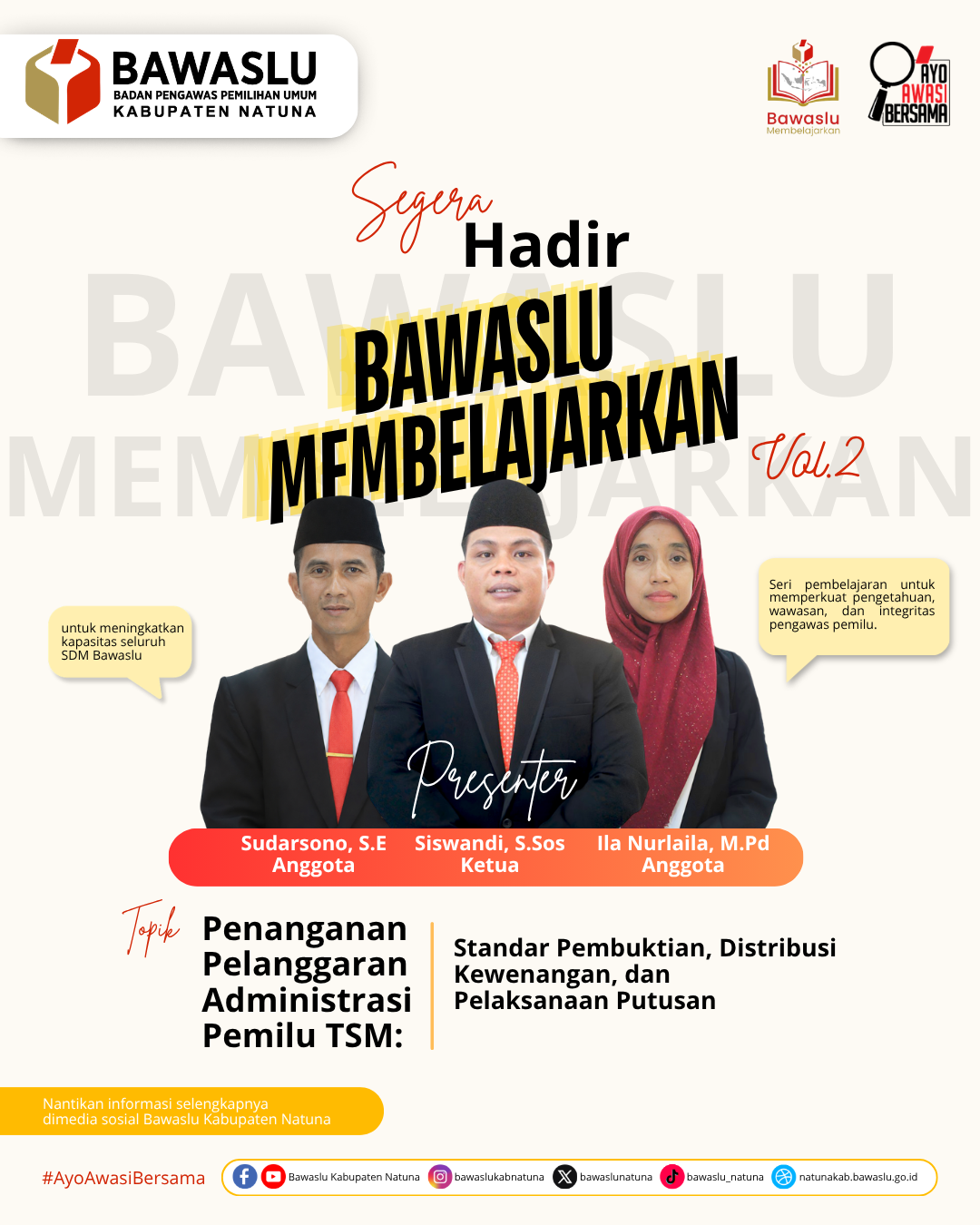 Bawaslu Membelajarkan Vol.2 Bawaslu Kabupaten Natuna