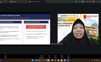 Anggota Bawaslu Provinsi Kepulauan Riau Rosnawati pada saat menyampaikan materi dalam kegiatan orientasi Gelombang I PPPK angkatan 2025 pada (13/07/2026) 