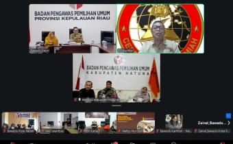 Bawaslu Kabupaten Natuna mengikuti Rapat Koordinasi Sistematika Penegakan Hukum dalam Memberikan Rasa Keadilan dan Kepastian Hukum pada Penyelenggaraan Pemilu 2029 yang diselenggarakan oleh Bawaslu Provinsi Kepulauan Riau secara daring, Kamis (8/10/2026).
