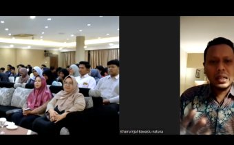 Ketua Bawaslu Kabupaten Natuna Khairurrijal, S. IP saat menyampaikan arahan secara daring pada kegiatan Sosialisasi Pengawasan Partisipatif pada (18/03/2023) di Hotel Natuna 